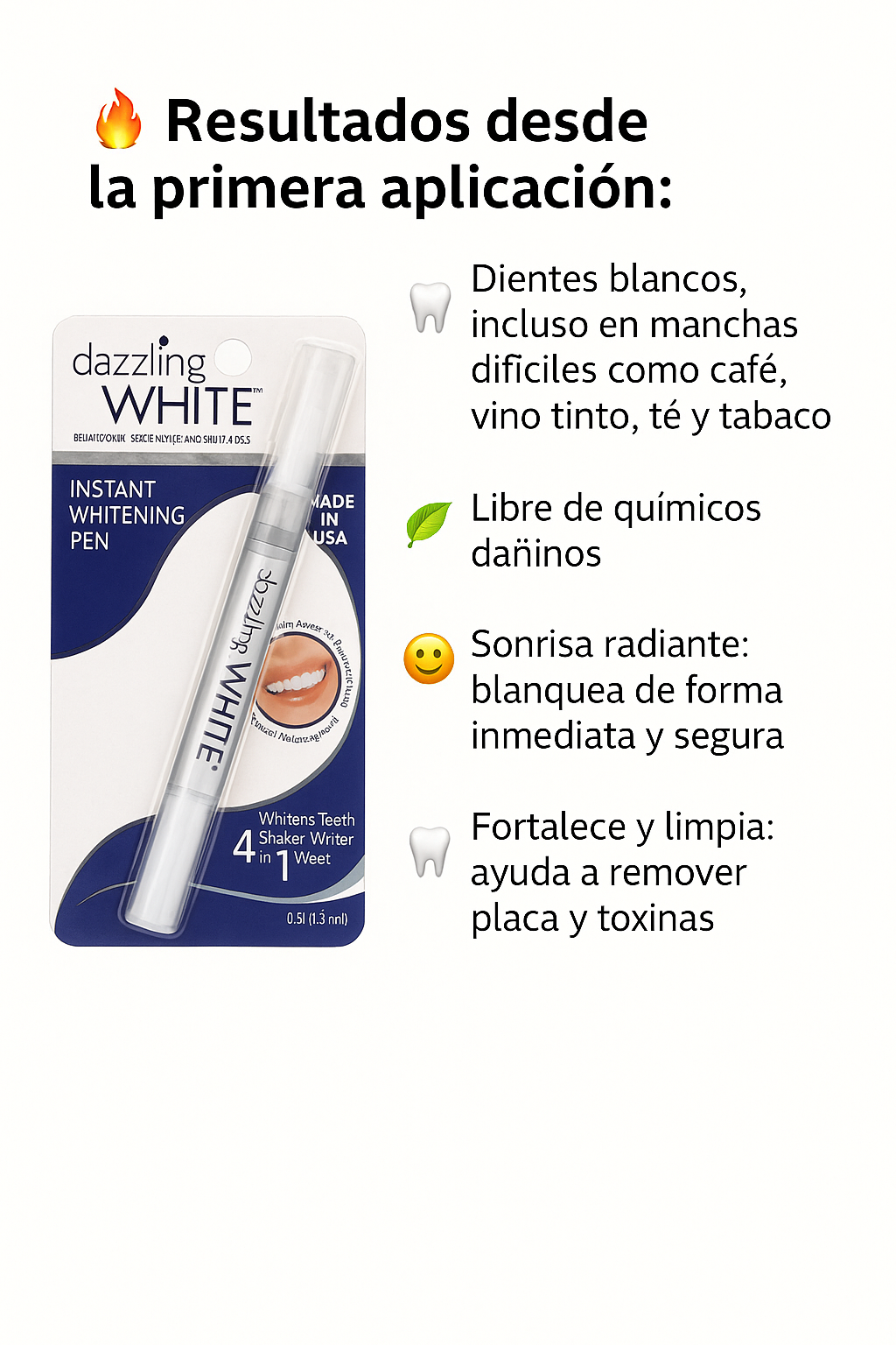 🦷✨ Whitee™ – Lápiz Blanqueador Dental Profesional. Resultados inmediatos
